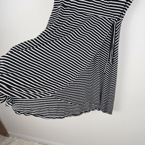 Faded Glory Mini Dress Striped Faux Wrap Dress size M - Picture 5 of 12
